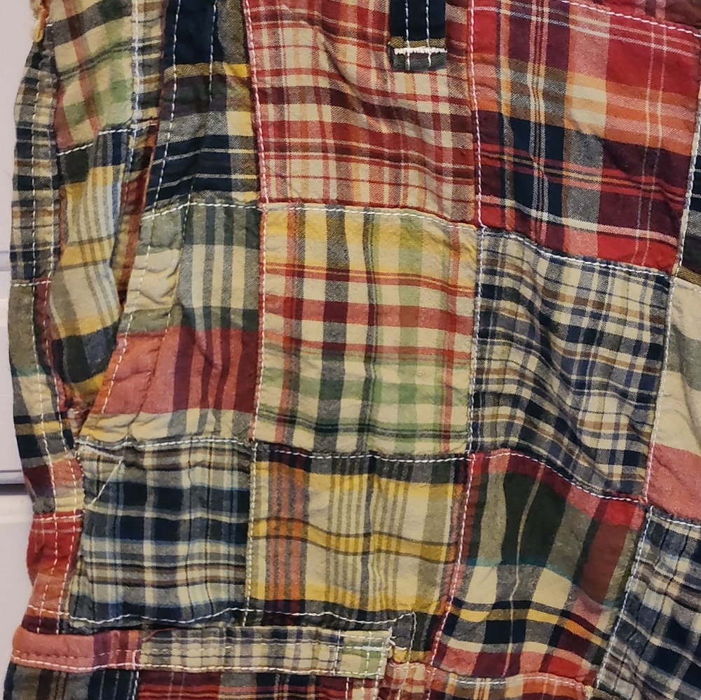 Gap Men's Cargo Madras Patchwork Plaid Shorts 33 - image 2